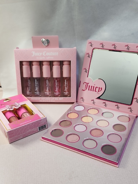 Juicy Couture Other - Juicy Couture Pink Eyeshadow Palette & Lip Oil Set & Lip/ Chheek Tint Bundle